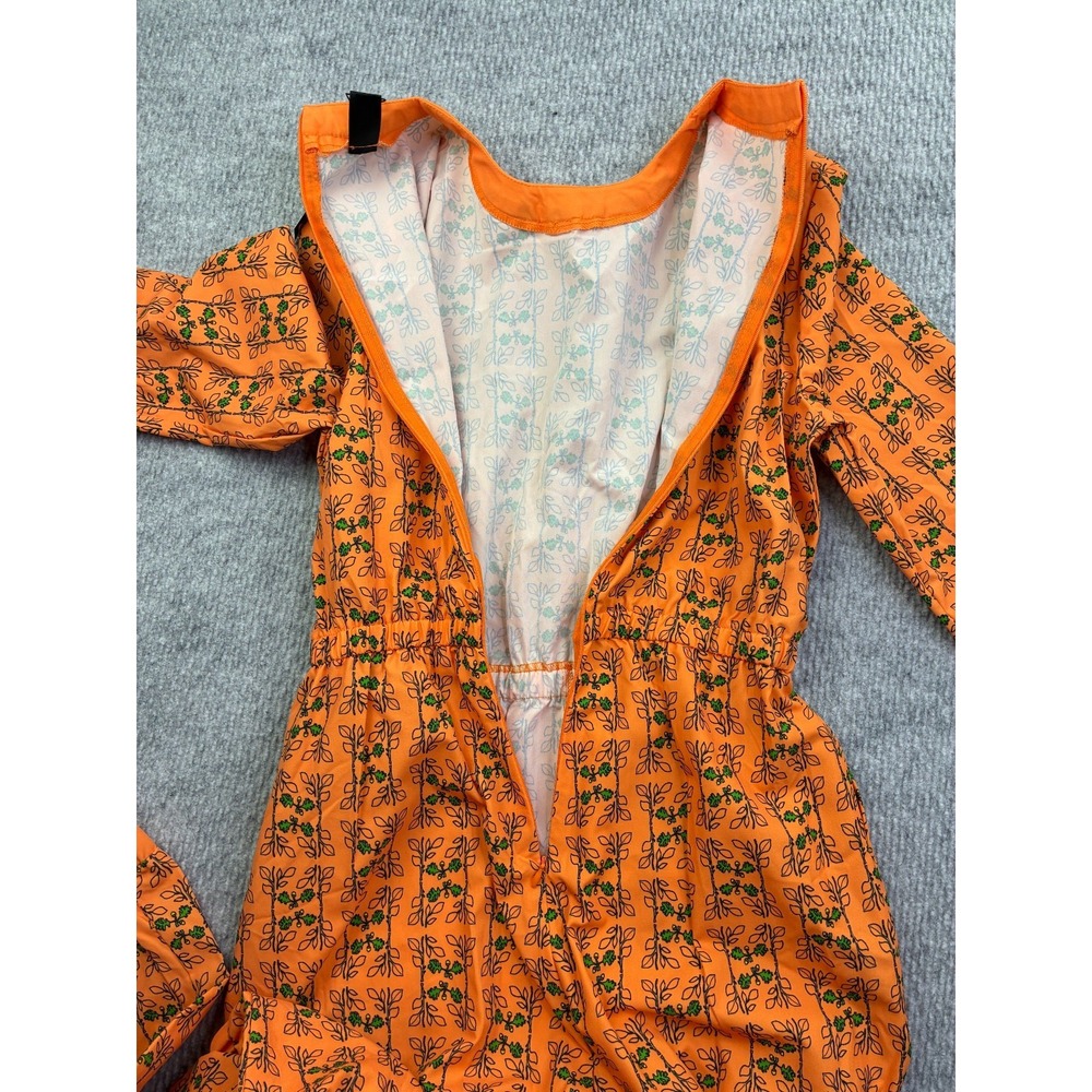 SHEIN X Womens S Orange Floral Jumpsuit Long Sleeve Jogger NWT Botanical - Picture 9 of 10